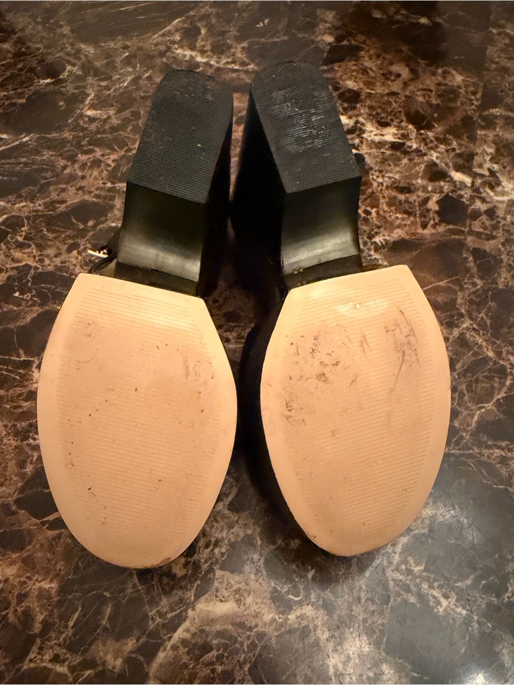 Luxury MICHAEL Michael KORS Platform Wedge Sandals 6.5 | Black + Brown | Gold - Picture 7 of 7